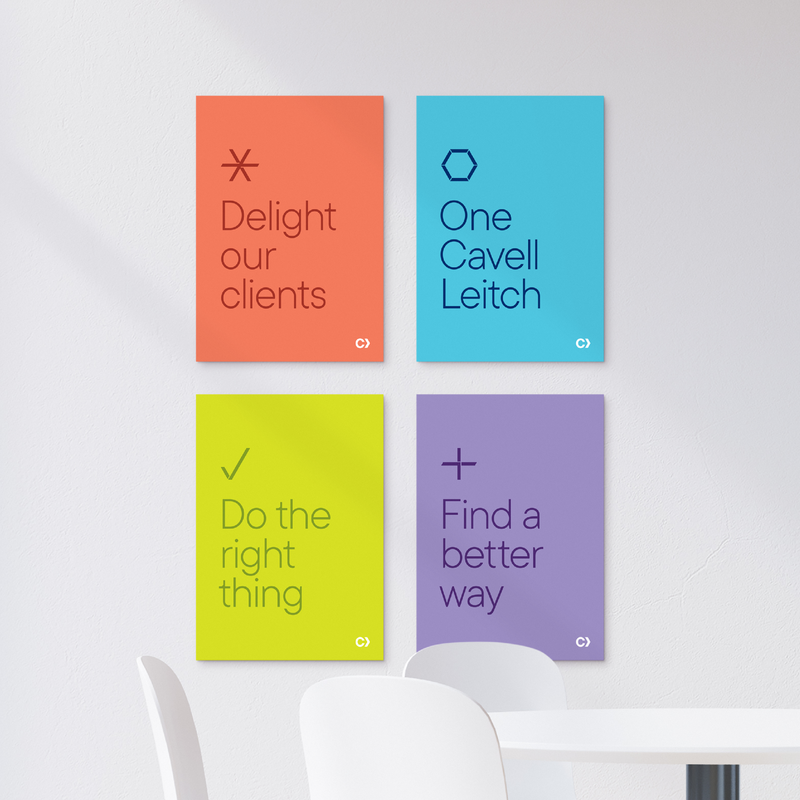 Cavell Leitch brand identity posters