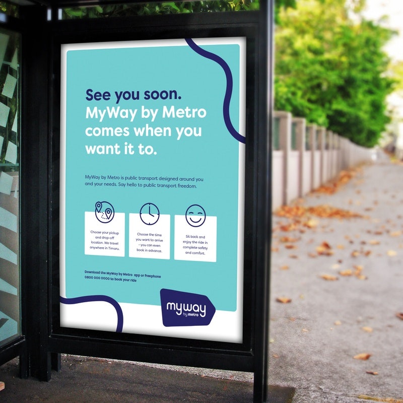 Concept of MyWay by Metro bus stop poster