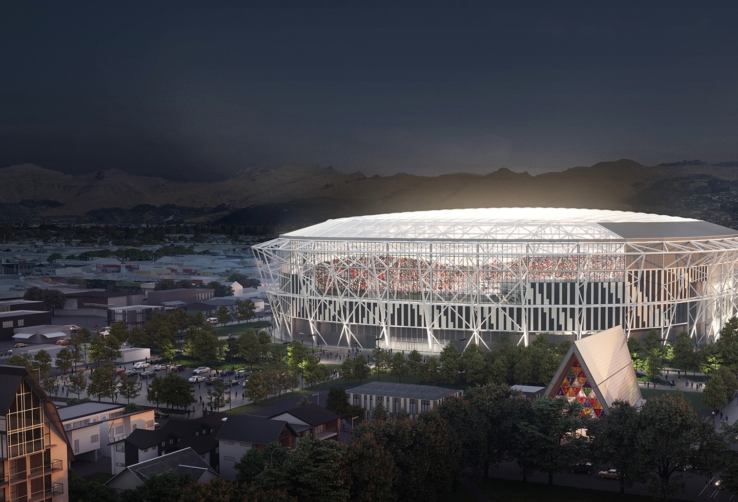Visual of the Te Kaha stadium