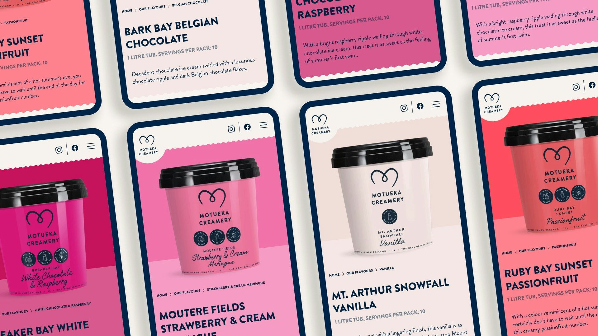 Motueka Creamery website product pages visual