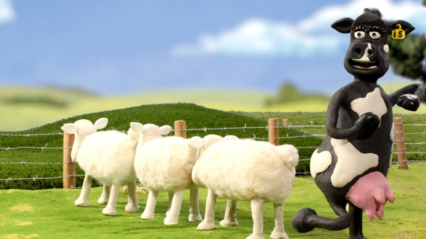 RAGT NZ character Tina lining the sheep up for the big escape