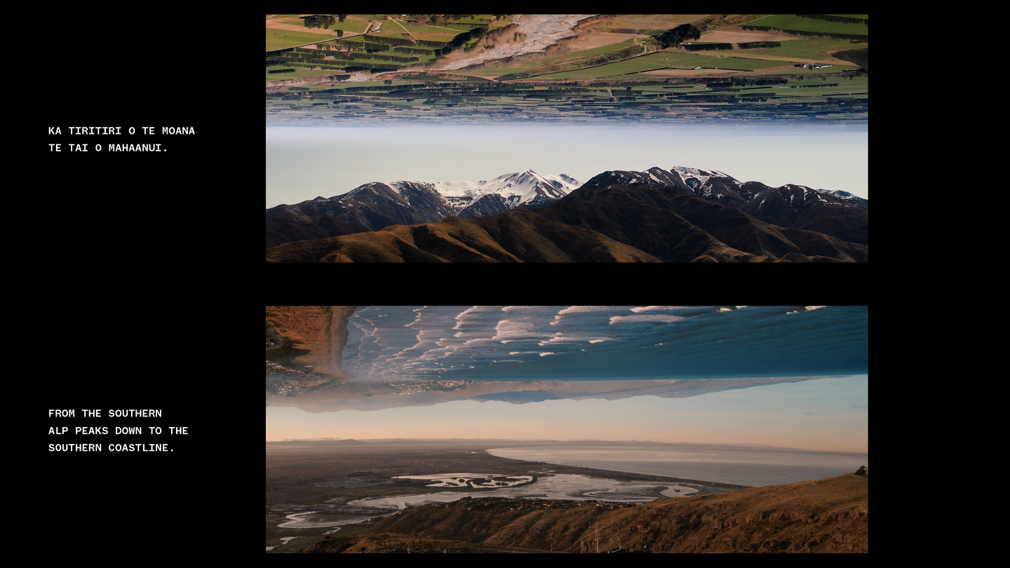 Te Kaha branding journey explaining influence from Southern Alps and Southern Coastline