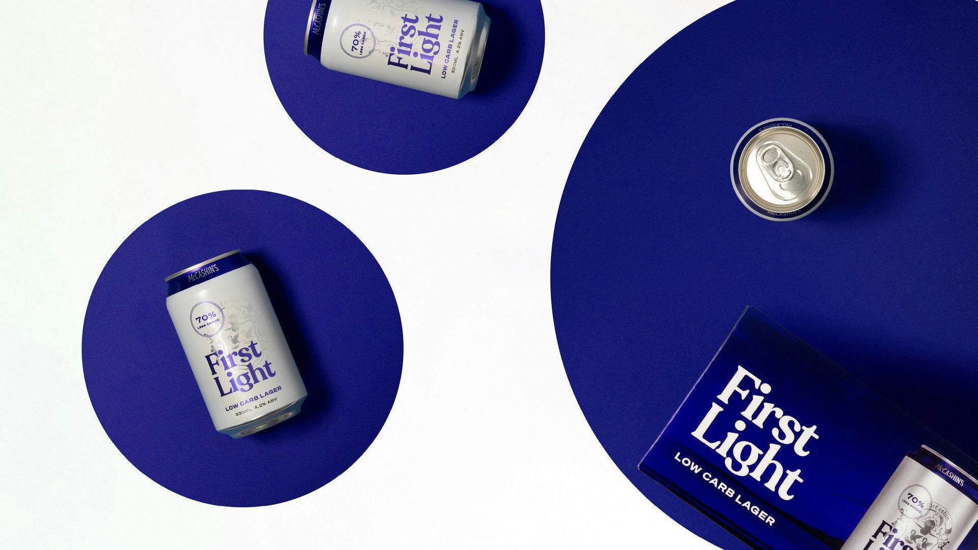 First Light branded carton and cans