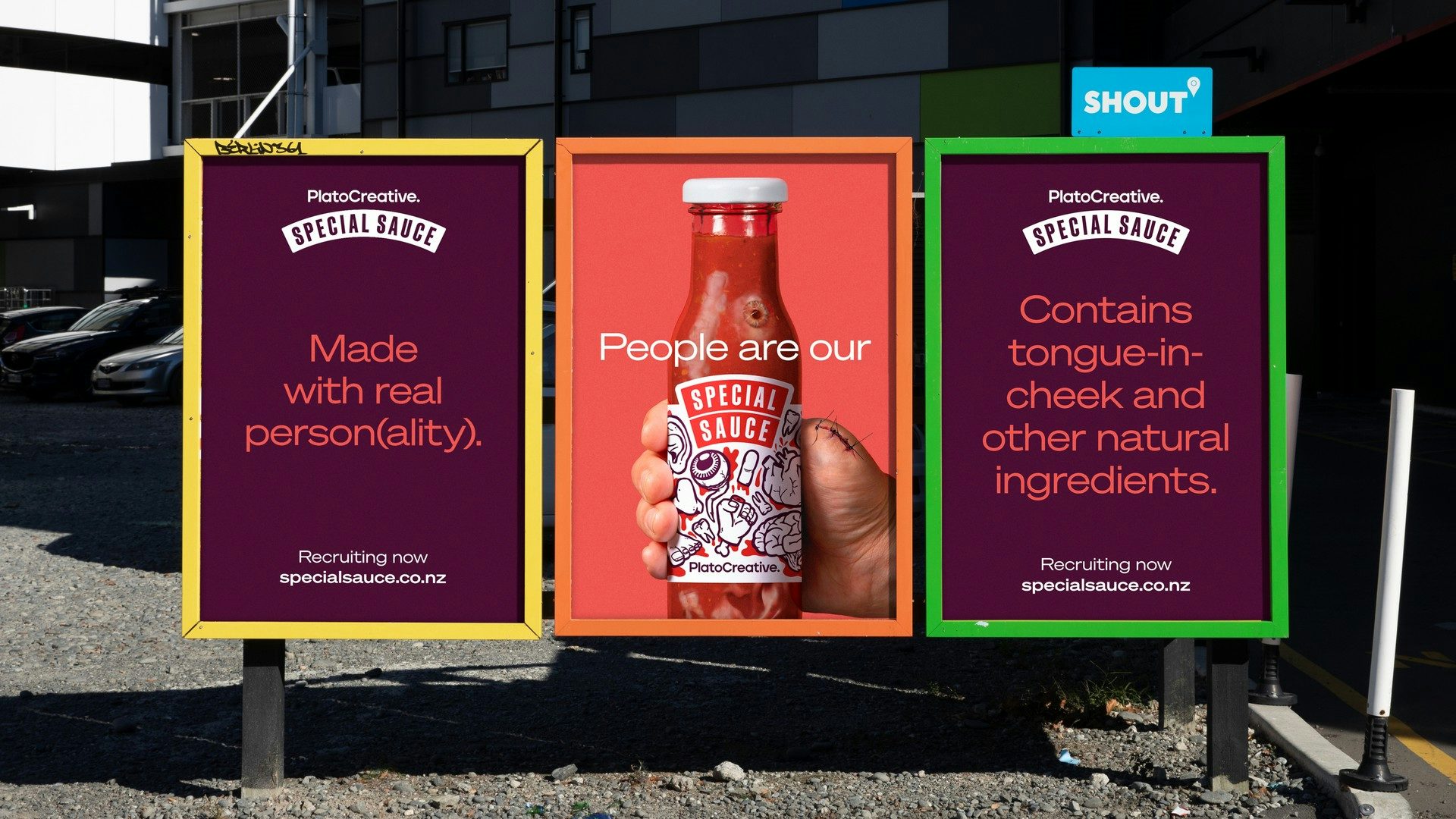 Visual of Plato's Special Sauce campaign posters